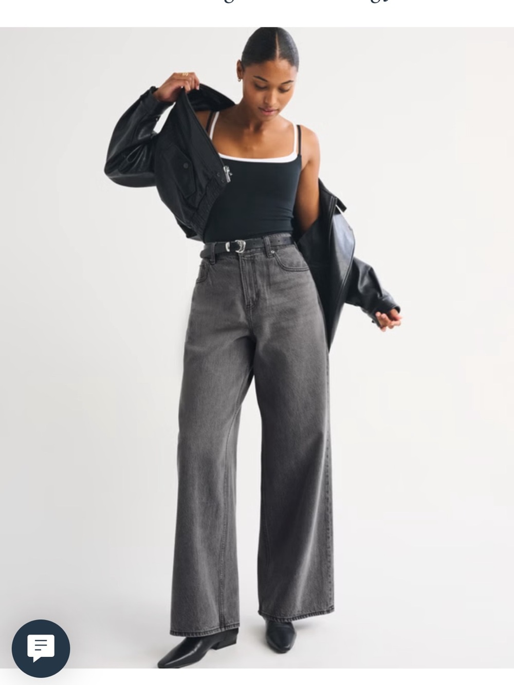 Abercrombie & Fitch High-Rise Wide Leg Jeans in Washed Gray